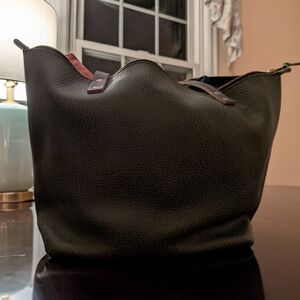 Portland leather company oversize zipper tote green